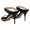Sandali in pelle nera con tacco a spillo e scarpe aperte - EU36/US5.5