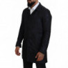 Giacca maniche lunghe colletto fantasia Spolverino blu - IT48 - M