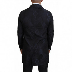 Giacca maniche lunghe colletto fantasia Spolverino blu - IT48 - M