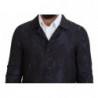 Giacca maniche lunghe colletto fantasia Spolverino blu - IT48 - M