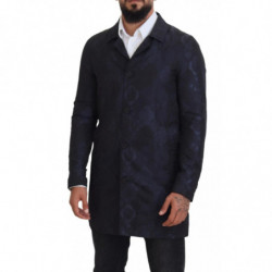 Giacca maniche lunghe colletto fantasia Spolverino blu - IT48 - M
