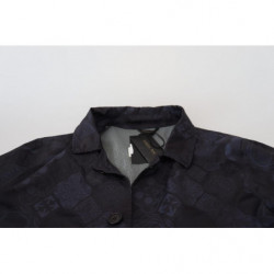 Giacca maniche lunghe colletto fantasia Spolverino blu - IT48 - M