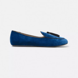 Mocassino in pelle blu -...