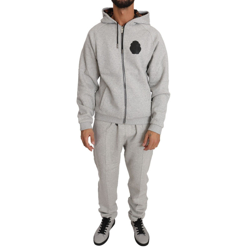Tuta da ginnastica con pantaloni in maglione di cotone grigio - L
