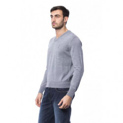 Maglione in lana merino grigia - XXL