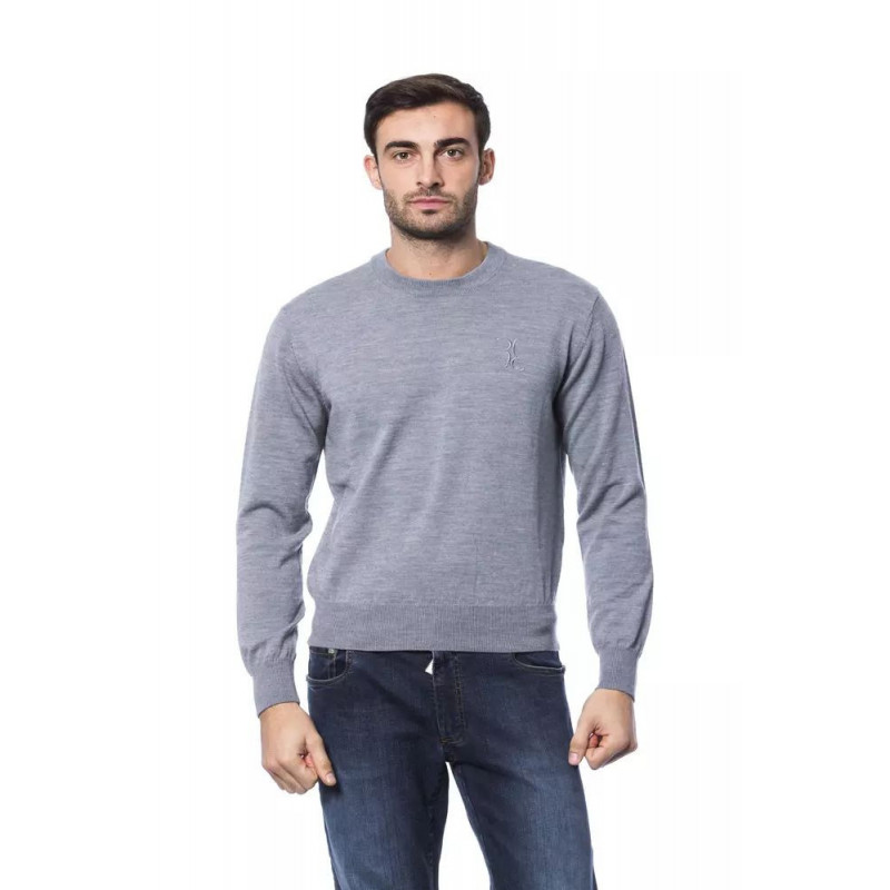 Maglione in lana merino grigia - S