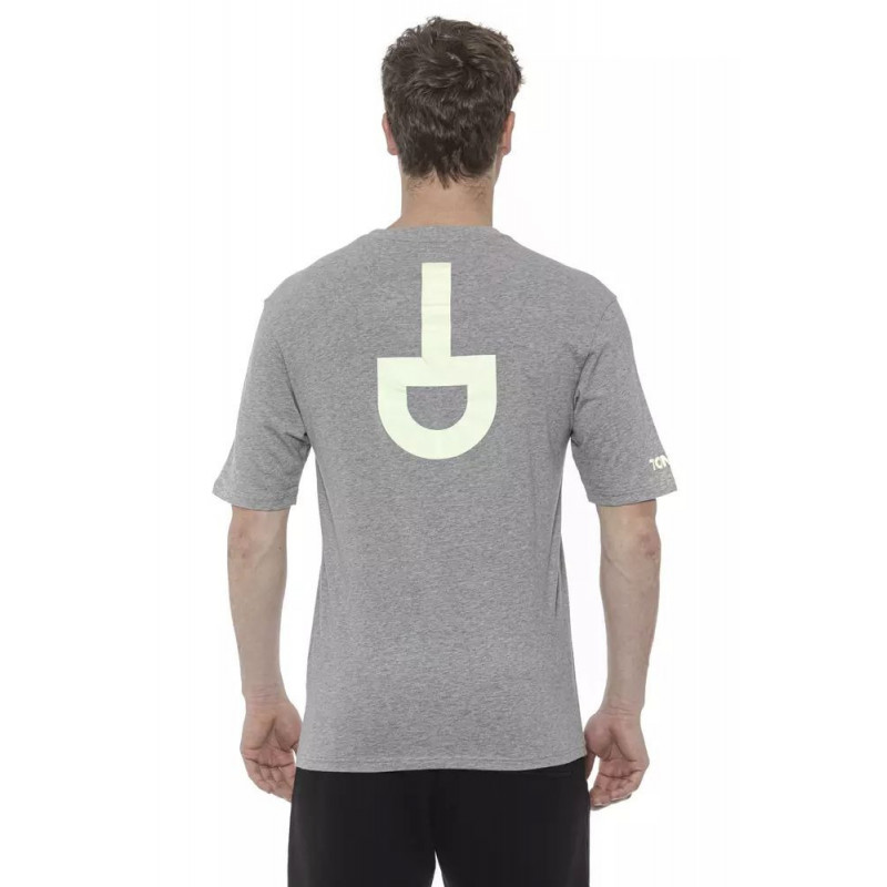 T-shirt in cotone grigio - L
