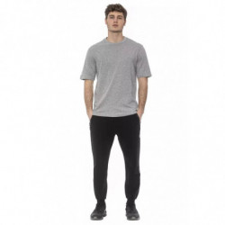 T-shirt in cotone grigio - L