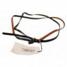 Cintura con fibbia tono argento in pelle marrone - 100 CM / 40 INCHES