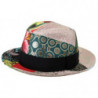 Cappello Fedora a tesa larga da donna patchwork multicolore - 57 CM-S