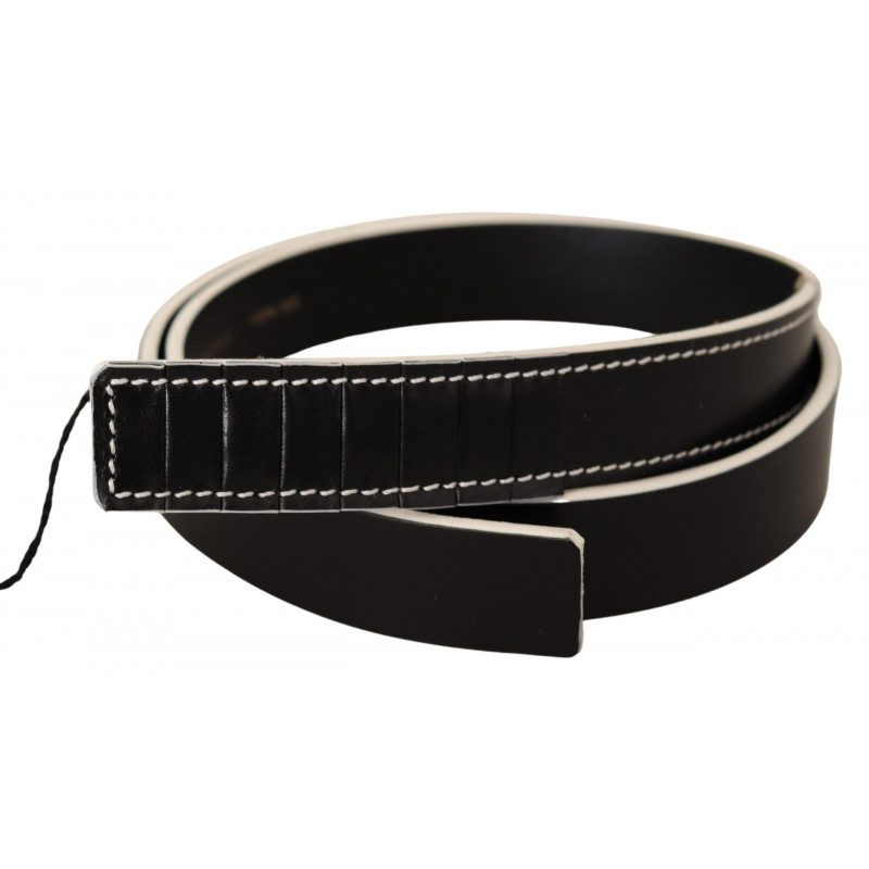 Cintura in vita alla moda in pelle bianca nera - 85 CM / 34 INCHES