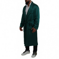 Indumenti da notte con cintura in seta verde - IT46 - S
