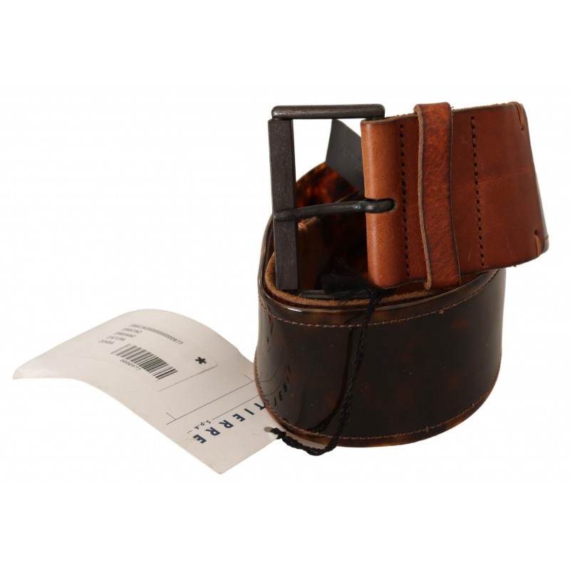 Cintura in vita con fibbia in pelle marrone scuro - 75 CM / 30 INCHES