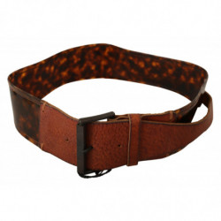 Cintura in vita con fibbia in pelle marrone scuro - 75 CM / 30 INCHES