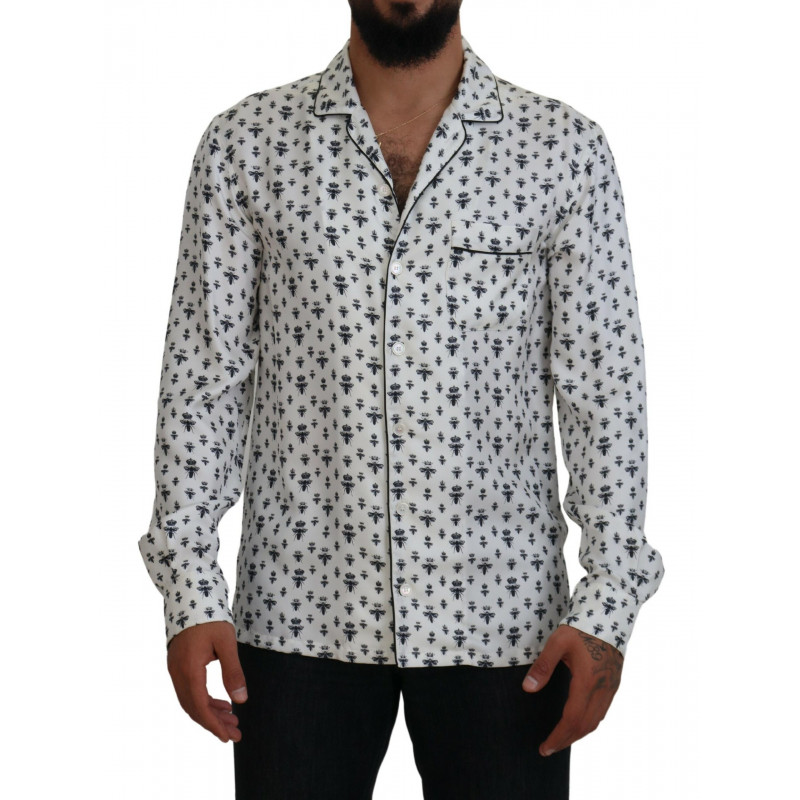 Top pigiama maniche lunghe stampa api corona bianca - IT4 - S