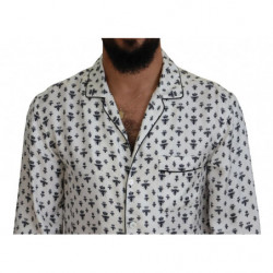 Top pigiama maniche lunghe stampa api corona bianca - IT4 - S
