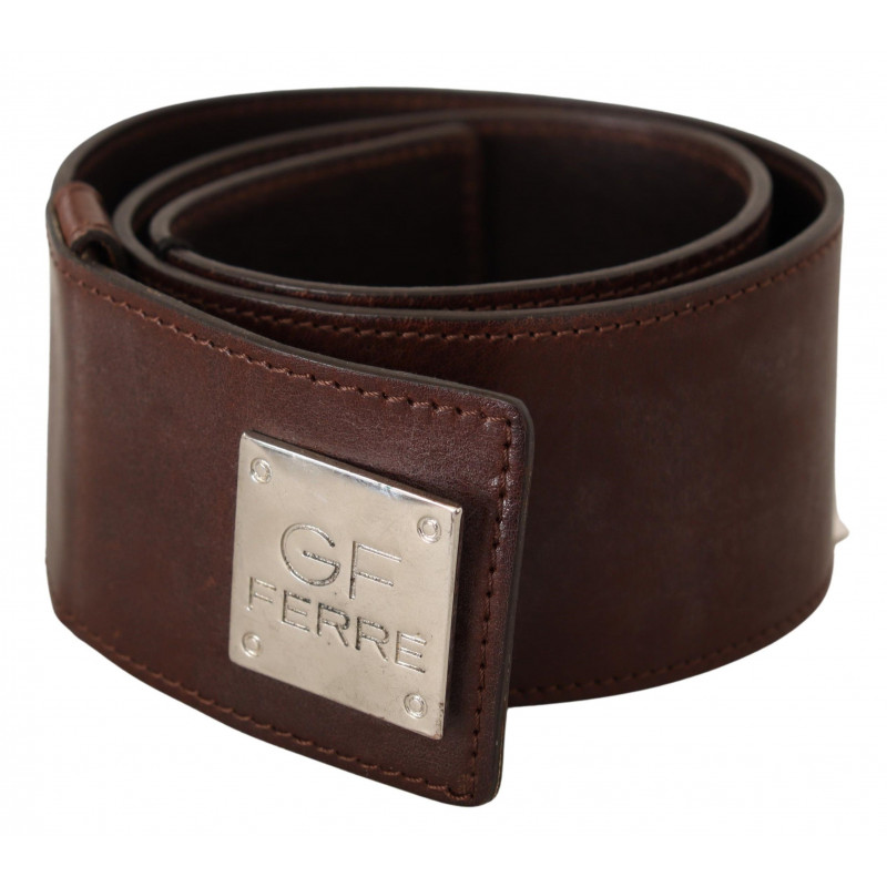 Cintura Cintura vita fibbia argentata pelle nera - 85 CM / 34 INCHES