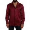 Top pigiama da uomo a maniche lunghe in seta bordeaux - IT40 - M
