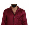 Top pigiama da uomo a maniche lunghe in seta bordeaux - IT40 - M