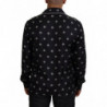 Top pigiama maniche lunghe da uomo colletto stampato nero - IT4 - S