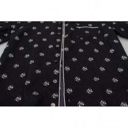Top pigiama maniche lunghe da uomo colletto stampato nero - IT4 - S