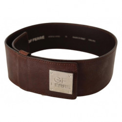 Cintura Cintura vita fibbia argentata pelle nera - 85 CM / 34 INCHES