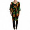 Abito avvolgente in seta stretch con stampa Ananas nero - IT36 - XS