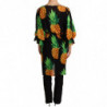 Abito avvolgente in seta stretch con stampa Ananas nero - IT36 - XS