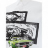 Camicia a maniche corte stampata bianca - XL