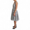 Abito a trapezio in cotone bianco a pois - IT40-S