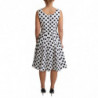 Abito a trapezio in cotone bianco a pois - IT40-S