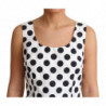 Abito a trapezio in cotone bianco a pois - IT40-S