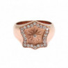 Anello trasparente autentico in argento 925 in oro rosa - EU47 - US4