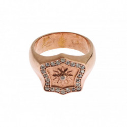 Anello trasparente autentico in argento 925 in oro rosa - EU47 - US4