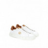 Sneakers in Pelle Bianca con Logo Oro - EU45/US12
