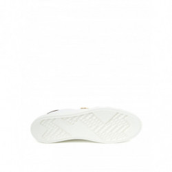 Sneakers in Pelle Bianca con Logo Oro - EU45/US12