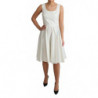 Abito a trapezio in cotone bianco a pois - IT40-S