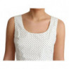 Abito a trapezio in cotone bianco a pois - IT40-S