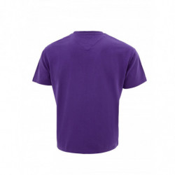T-shirt in cotone viola con stampa frontale - XL