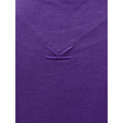 T-shirt in cotone viola con stampa frontale - XL