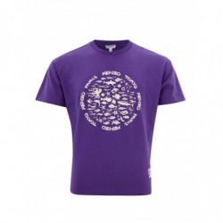 T-shirt in cotone viola con...
