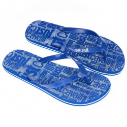 Infradito da uomo con logo azzurro chic - EU46/US13