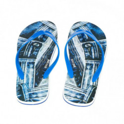 Infradito da uomo con logo azzurro - EU44/US11