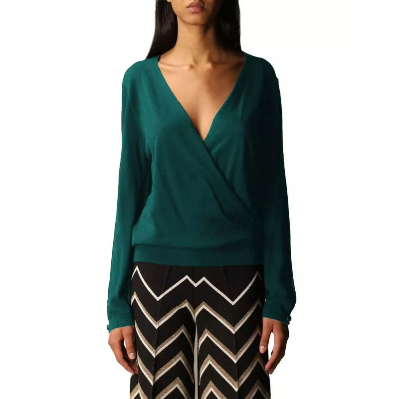 Maglione di seta verde - XS