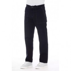 Pantaloni chic in cotone con cuciture a contrasto - W54