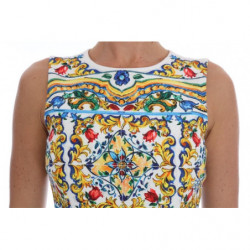 Abito a trapezio senza maniche in maiolica bianca - IT38 - S