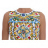 Abito a trapezio senza maniche in maiolica bianca - IT38 - S