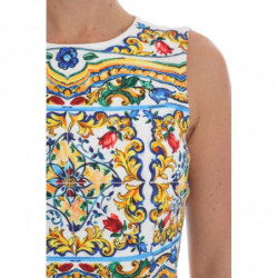 Abito a trapezio senza maniche in maiolica bianca - IT38 - S