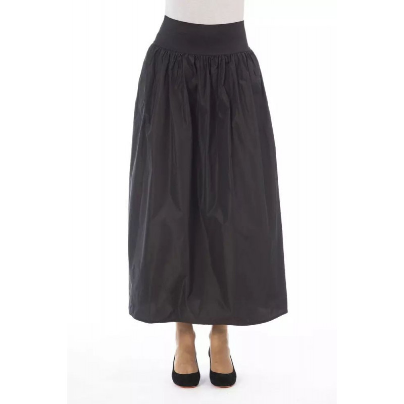 Elegante gonna in taffetà a vita alta - W44