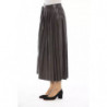 Gonna longuette elegante in ecopelle plissettata in marrone - W42